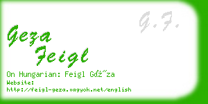 geza feigl business card